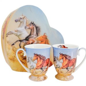 Horse Mug Set In Heart Box